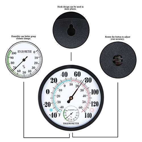 MUMTOP Indoor Outdoor ThermometerLarge Wall Thermometer 10 inch