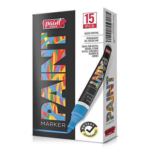 PaintMark Premium Paint Pens, 15 Vibrant Oil Paint Marker Pens For Wood