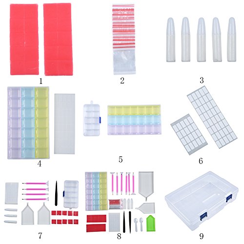 Smartcoco 60Pcs/Set Plastic Bags 5D DIY Diamond Painting Cross Stitch Embroidery Tools Accessories Set - Thumbnail 2