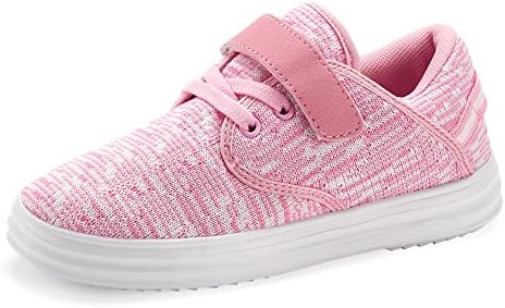 Ukris Toddlers Kids Lightweight Breathable Sneakers Easy Walk Casual Sport Running Shoes for Boys Girls(EU 33,Pink)