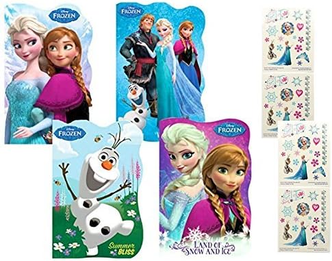 Disney Frozen Book Set by Mad Fun Toys (4 Pcs Book Set with 4 Sheets Temporary Tattoos)