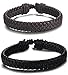 FIBO STEEL Braided Leather Bracelet for Men Women Cuff Bracelet Adjustable 7.0-9.1 inches Brown Black