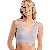 Floatley Cozy Wireless Plunge Bra for Women, Buttery Soft Comfort Seamless Everyday Bra with Embedded Pad