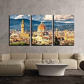View on Florence and Duomo Cathedral Italy x3 Panels