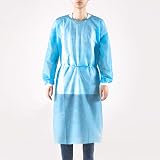Alloyseed Adult Disposable Isolation Gowns Pack of 10 Blue Protective Long view 7