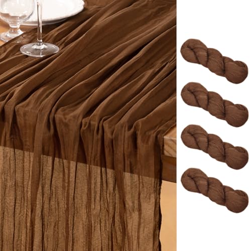 Brown Cheesecloth Table Runner