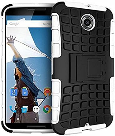 Nexus 6 Case,google Nexus 6 Case,flybrid [Scratchproof] [Shockproof] [Environmental Protection]tpu + Pc 2-piece Style Soft Hard Defender Case Cover for Nexus 6 Case (White)
