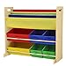 SONGMICS Kids' Toy Storage Unit Sling Bookcase Rack with 6 Fabric Bins and 3-Tier Book Shelf Multicolor UGKR48Y