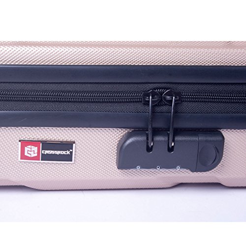 image for Crossrock CRA400VFCH 4/4 Full Size Violin Case, Zippered ABS Molded Ba