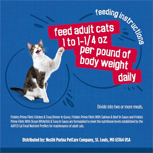 PURINA FRISKIES GRAVY WET CAT FOOD VARIETY PACK SEAFOOD PRIME FILETS FAVORITES – (PACK OF 24) 5.5 OZ. CANS