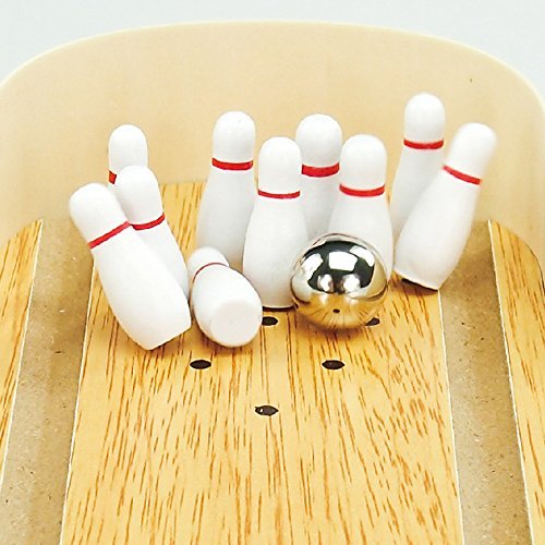 Mini Bowling Game, Mini Wooden Desktop Bowling Game Mini Tabletop Bowling Toy Classic Desk Ball for Kids and Adults