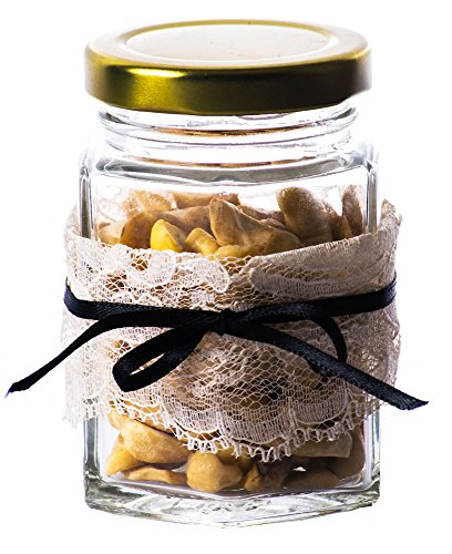 GoJars 4oz Premium Food-Grade Hexagon Glass Jars for Gifts, Wedding Favors, Honey, Jams, Baby Food, Spices and More (24, 4oz)