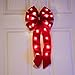 Mr. Light Pre-lit Red Fabric Bow with White LEDs - Outdoor Battery Box and Hidden Electronic 24/6 hr Timer