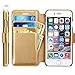 iPhone 6S Cases, GELITE Premium Wallet Case, Ultra Slim Fit Flip Cases with ID Credit Card Slots and Kickstand, Magnetic Closure, Folio Book Cases for iPhone 6 - Champaign Gold