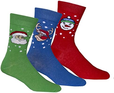 Mens/Ladies 3 Pack of Christmas/Xmas Novelty Socks ~ Penguin Santa Snowman