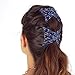 Original Non-Slip Hair Clip for Fine, Thin, Short & Straight Hair - Crystal Blue Double Comb for Easy Comfy Updo Styles Holds Snug (Medium Decorative Adjustable)