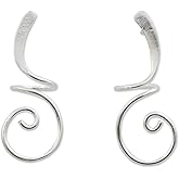 NOVICA Artisan Handmade .925 Sterling Silver Drop Earrings Artisan Crafted from Thailand Modern 'Lovely Spiral'