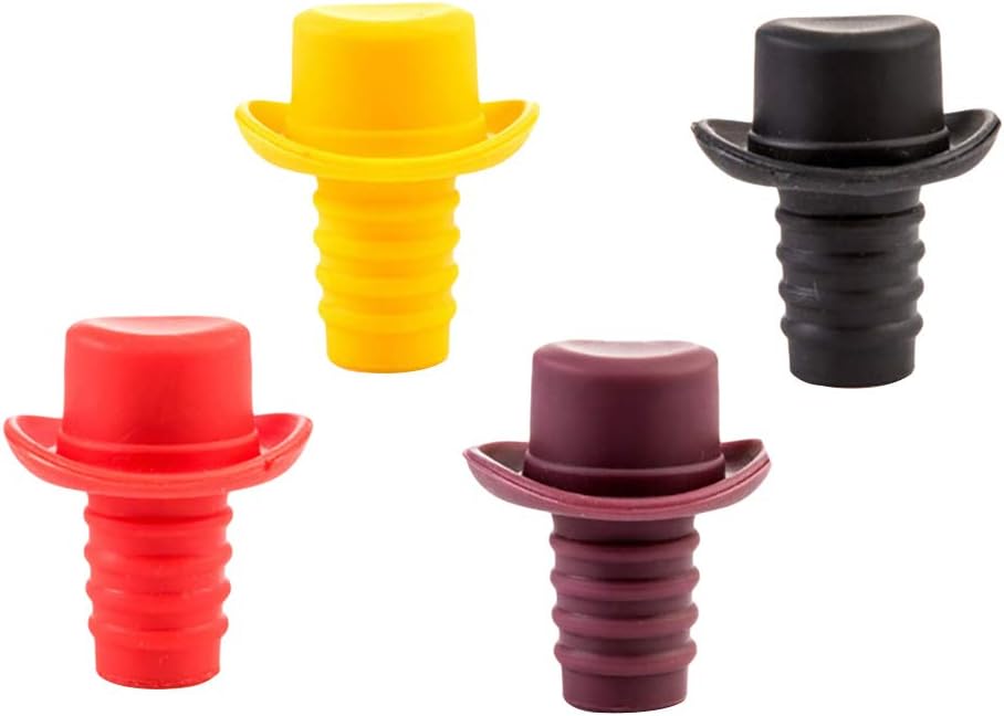Amazon Com 4 Pcs Wine Stoppers Hat Top Champagne Plug Bottle Caps