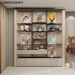 LANSCOERY Clear Acrylic Display Case, Assemble Cube