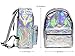 Zicac Girl's Sliver Holographic Laser Leather Backpack Travel Casual Daypack (Silver)