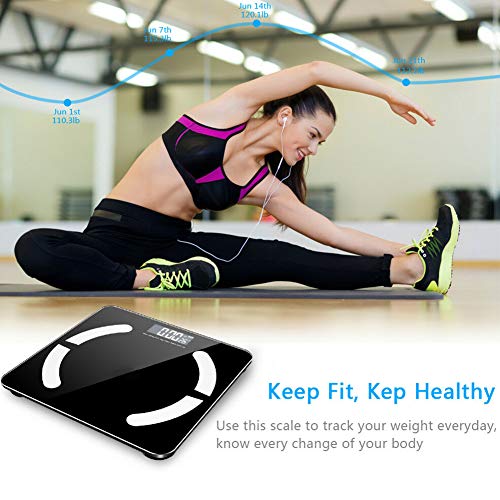 DishyKooker Blue-Tooth LCD Digital Smart Scale Body Weight Fat BMI Bone Analyzer APP Electronic Products for Gifts