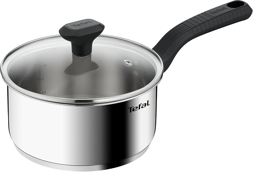 Tefal Comfort Max 18cm Stainless Steel Saucepan with Glass Lid C8732304