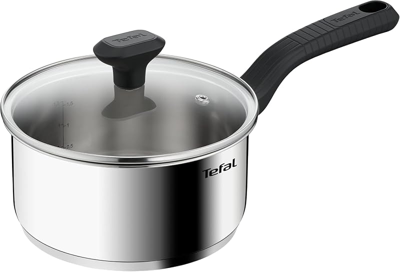 Tefal Comfort Max 18cm Stainless Steel Saucepan with Glass Lid C8732304