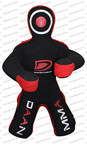 DAAN MMA Grappling Dummy - Judo Punching Bag, Unfilled - Sitting Position Hands Front - Brazilian JIU Jitsu Submission Grappling Dummy Sitting Dummy Wrestling (Red, 47" Up to 77 lb - Unfilled)