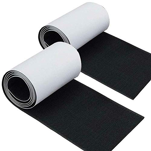 4'' Self Adhesive Hook and Loop 5 Foot Tape Fastener Sticky Back (Black) ... (4 inch by 5 Feet)