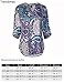 TrendiMax Women Casual Split V Neck Cuffed 3/4 Sleeve Floral Printed Blouses Tops (8 Floral Pattern) Purple
