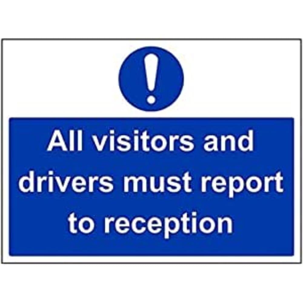 V Safety Mandatory General - Visitors & Drivers Must Report To Site Office - 400 X 300mm