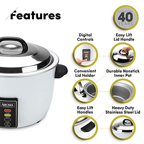 Aroma 48-Cup (Cooked) (24-Cup UNCOOKED) Commercial Rice Cooker (ARC-1024E)
