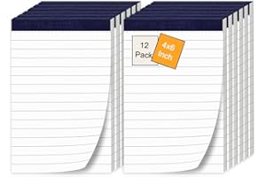 PINJINGPRO 12 Pack Note Pads 4x6 Inch Small Lined Writing Memo Pads Refills Easy Tear no Rip Writing Pads with 30 Sheets Each Pad Narrow Ruled Mini Pocket Notebook Daily Planning and Organization of Work White