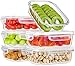 Bayco 6 Pack Glass Meal Prep Containers with Lids, Airtight Glass Lunch Bento Boxes, BPA-Free & Leak Proof (6 Lids & 6 Containers)