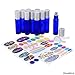 Kare & Kind Essential Oil Bottle Kit - 10xEssential Oil Bottle (1/3 oz - 10 ml), 1xTool for Opening/Sealing Bottles, 78x Label, 1x Mini Dropper + 1x Mini Funnel (Cobalt Blue)