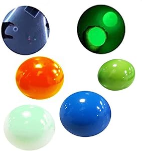 AZ.BNC 4 PCS Sticky Wall Balls,Ceiling Balls Sticky Balls for Kids Adult,Stick to The Wall and Slowly Fall Off Luminescent Stress Relief Squishy Sticky Balls for Fun Toy for ADHD,OCD,Anxiety