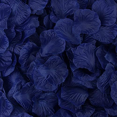 Sorive 3000 Pieces Dark Red Silk Rose Petals Artificial Flower Petals for Wedding Confetti Flower Girl Bridal Shower Hotel Home Party Valentine Day Flower Decoration (Royal Blue)