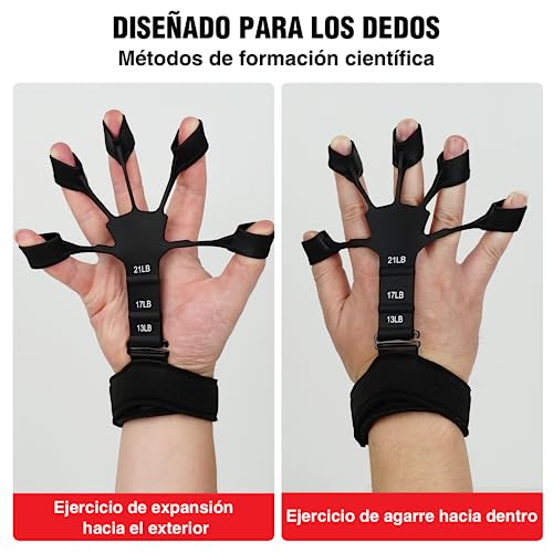 Ejercitador de mano 6 en 1 Fortalecedor de dedos y agarre con pelota, Hand gripper Finger exerciser Ejercicio de antebrazo Entrenador de fuerza para deportes de palma y antebrazos y dedos