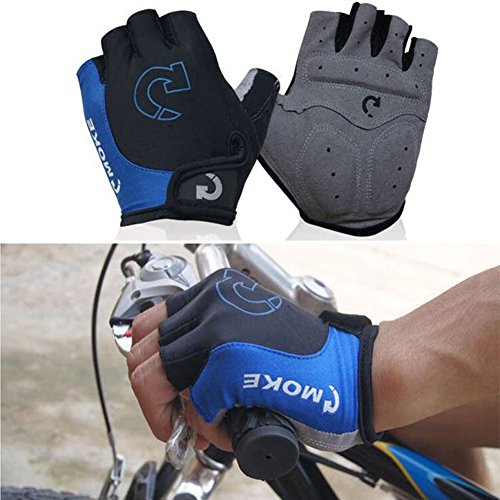 interjunzhan Professional Breathable Men Sports Anti-Slip Half Finger Gloves for Cycling Motorcycle MTB Bike (1Pair) Red L