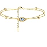 BVELA S925 Sterling Silver Double Strand Cubic Zirconia Evil Eye Bracelet Protection Jewelry For Women