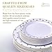 Silver Spoons Party 40 PC Dinner Side Plates Disposable Dinnerware Set | Charming Dots Collection, 20 Servings, White/Gold
