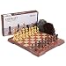 KIDAMI Folding Magnetic Travel Chess Set with 2 Portable Bags for Pieces Storage, Lightweight for Easy Carrying (12.4 x 10.6 Inches), Gift for Chess Lovers and Learners