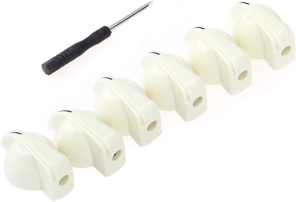 Musiclily Pro Imperial Inch Size Guitar Amplifier Effect Pedal Chicken Head Pointer Knobs with Set Screw,Cream (Set of 6) - Image 4