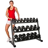 XMARK 550 lb. Hex Dumbbell Set with Rack OR Purchase Dumbell Rack Individually, Dumbell Rack in White or Gray, Dumbbell Pairs 5-50 lb Set, Huge Savings When Purchased As A Set