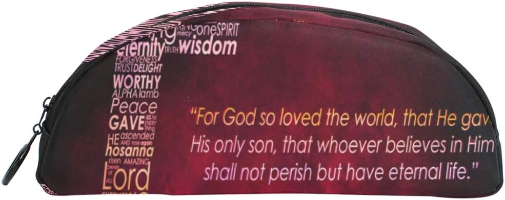 FAJRO Christ Christian Cross Pencil Holder with Zipper Stationery