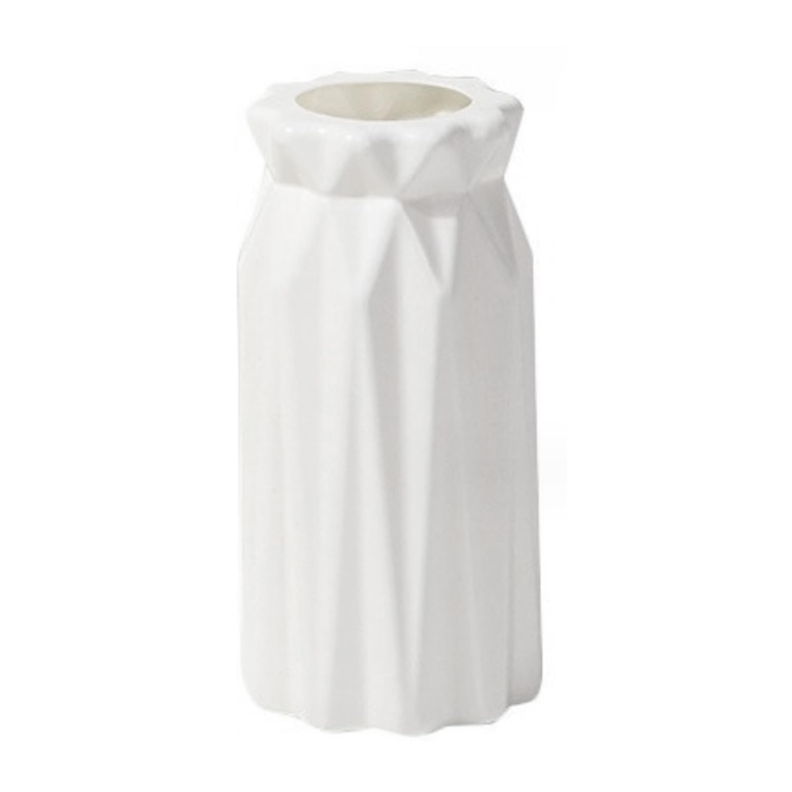 White Plastic Vases for Modern Home Decor, Nordic Style Unbreakable Tall Vase Aesthetic Decorative Flowers Vase for Wedding Dinner Table Dining Room Home Decor (D Type White)