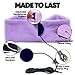 CozyPhones Over The Ear Headband Headphones - Kids Headphones Volume Limited with Thin Speakers & Super Soft Fleece Headband - Purple Frog