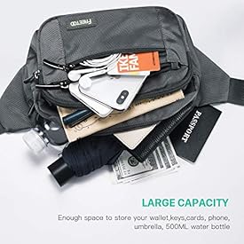 FREETOO Waist Pack Bag Fanny Pack for Men&Women Hip Bum Bag with Adjustable Strap for Outdoors Workout Traveling Casual Running Hiking Cycling (Gray)