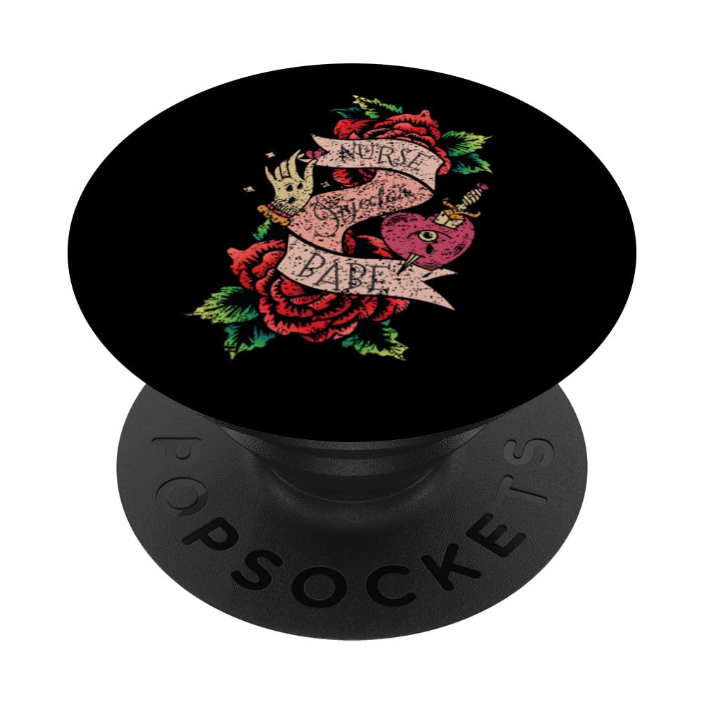 Vintage Nurse Injector Babe Rose Aesthetic Nurse Injector PopSockets Swappable PopGrip