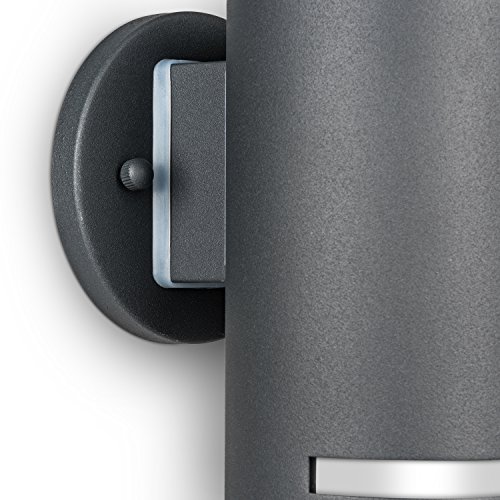 Outdoor Wall Sconce, Modern Porch Light Waterproof Cylinder Wall Light Fixture, UL Listed Painted Gray, Naturous - Thumbnail 2